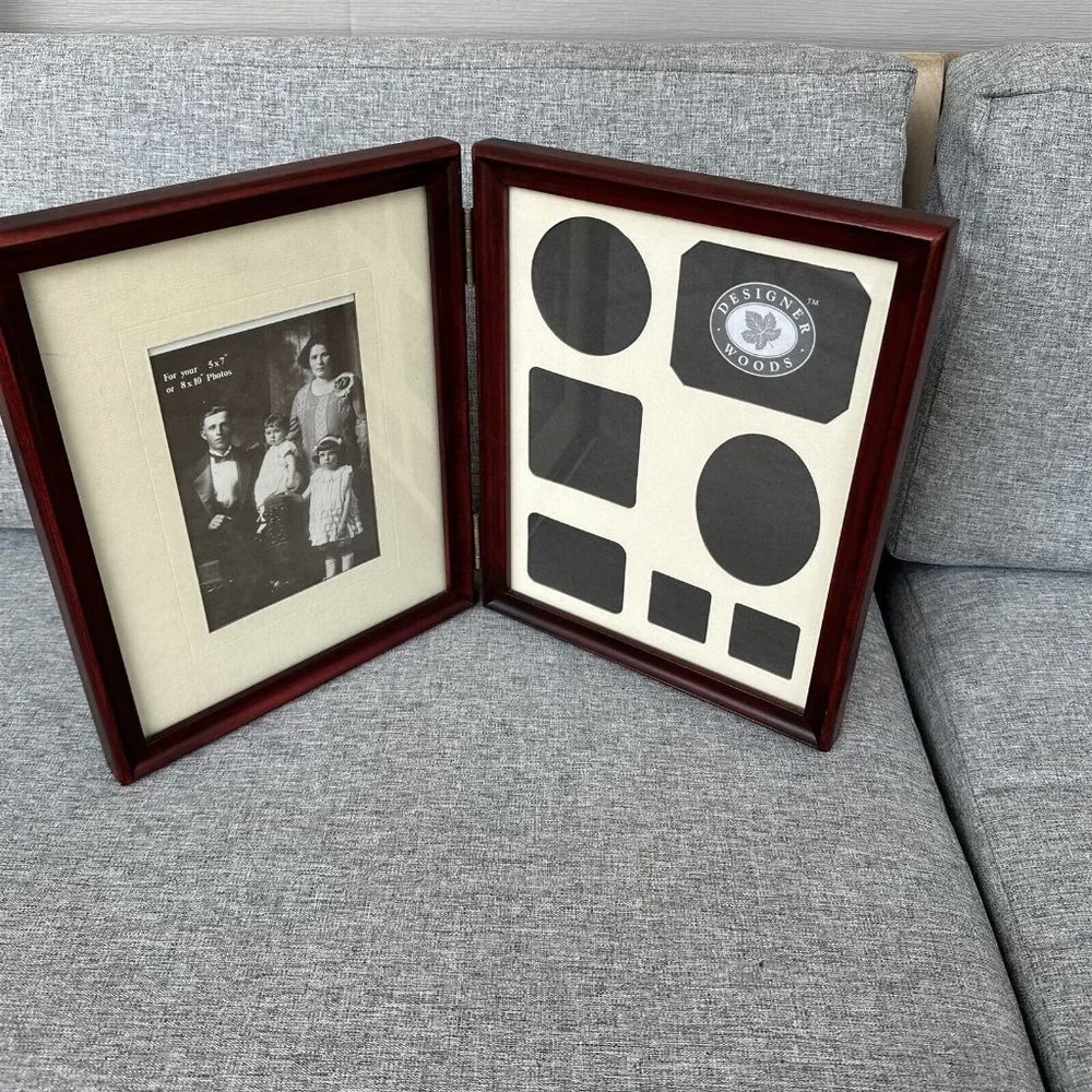 Double Hinged Picture Frame Designer Woods Made in Thailand Wood Frame